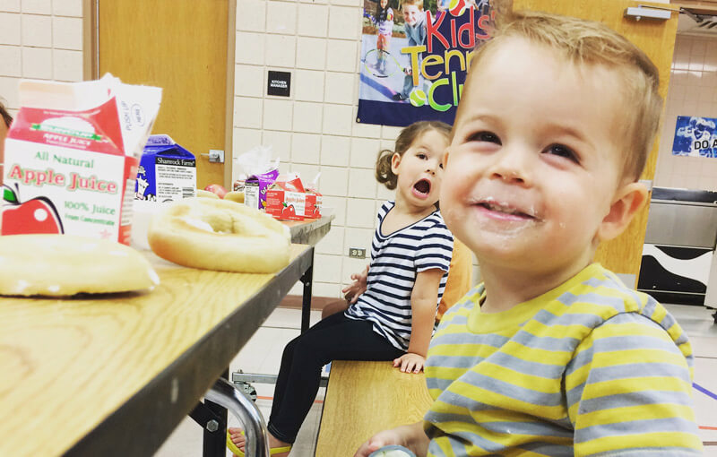 Kids are happy with the food and enjoying services