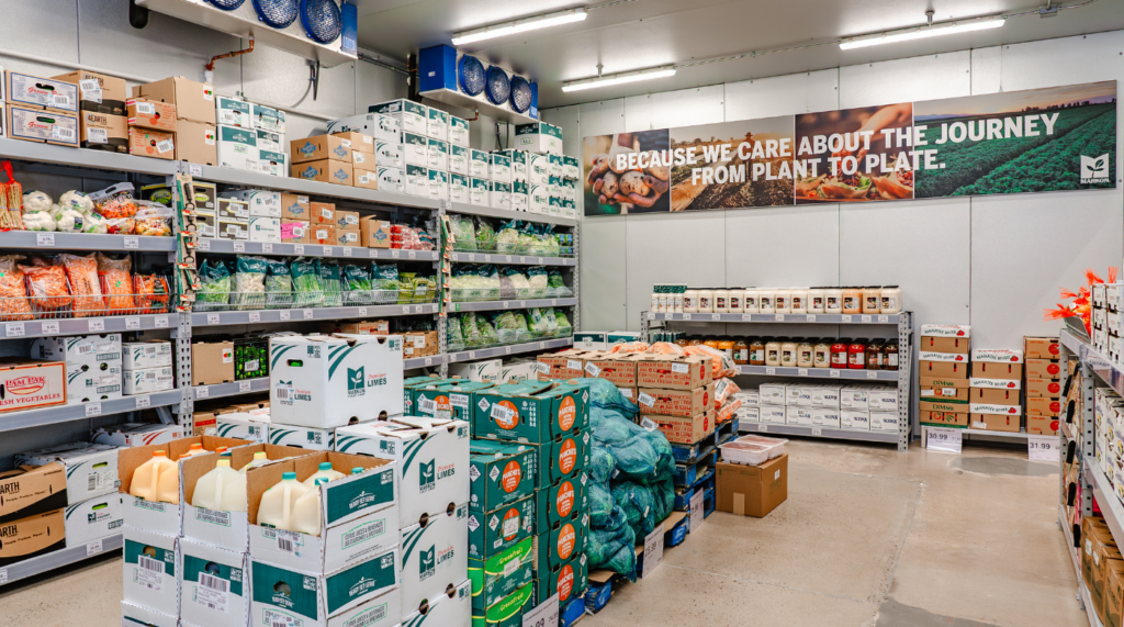 a view of the produce section at shamrock foodservice warehouse